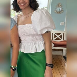 Smocked Top w/ Puff Sleeve